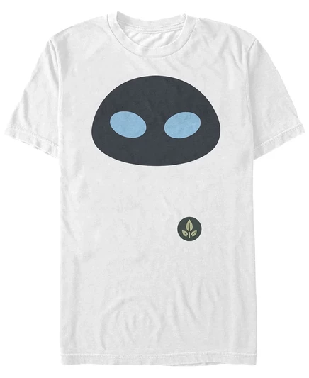 Пятое Солнце Disney Pixar Мужская футболка Wall-E Eve Big Face Costume с коротким рукавом white