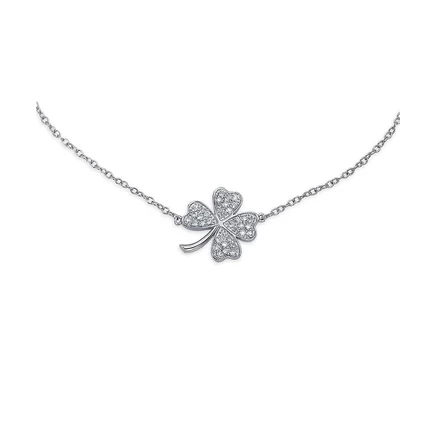 Щиколоточный браслет Bling Jewelry клевер, серебристый