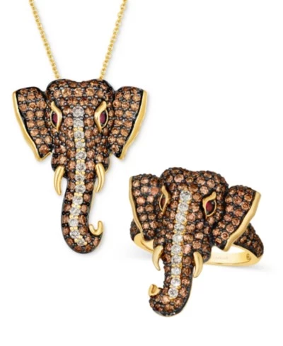 Набор Le Vian: кулон и кольцо, золото 14 карат
