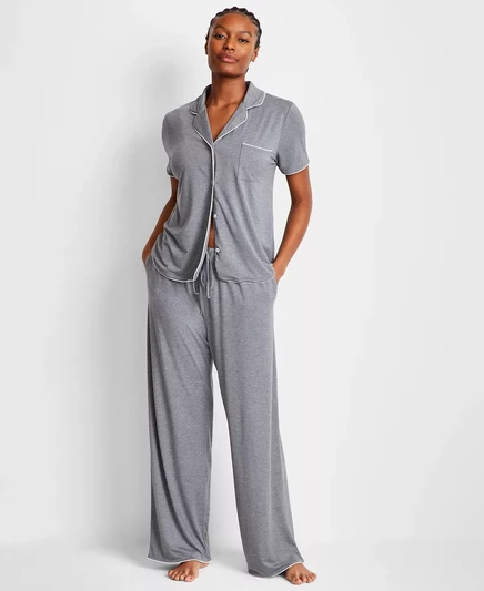  Женская пижама из струящегося трикотажа с вырезами, эксклюзивно в Macy's pewter heather