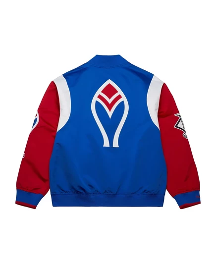 Мужская атласная куртка на молнии Team Origins из коллекции Cooperstown от Mitchell & Ness королевского/красного цвета royal, red