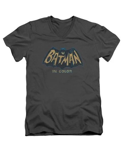 Мужская футболка Batman Classic TV с V-образным вырезом, серая