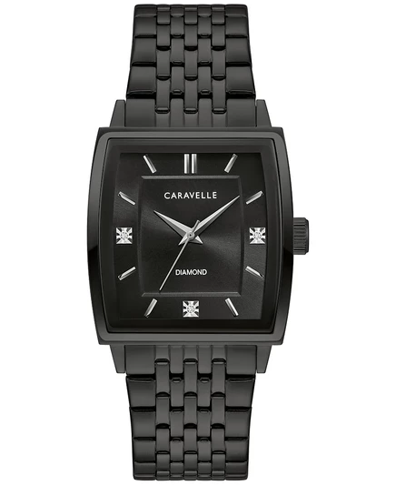 Мужские часы Caravelle Classic Diamond Accent, 33 мм, черные