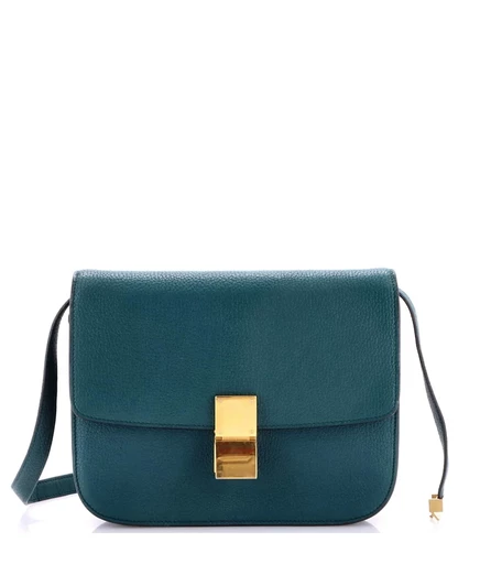 Женская сумка Pre-Owned Celine Medium Classic Box, зелёная