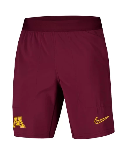 Мужские тканые шорты Nike темно-бордового цвета Minnesota Golden Gophers 2024/25 Sideline Performance maroon, gold