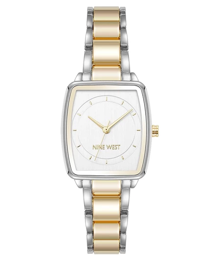 Женские часы Nine West, серебристые с золотистым