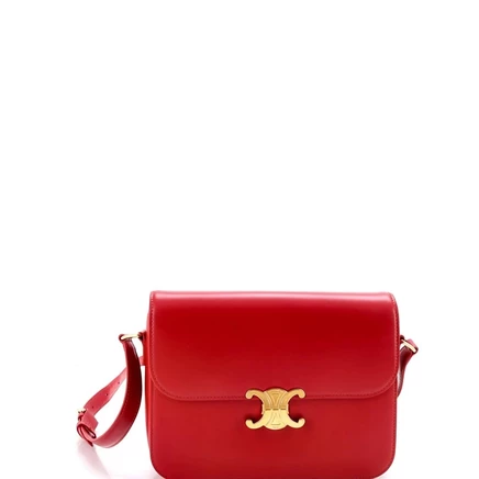 Женская сумка Celine Triomphe medium, кожа, красная
