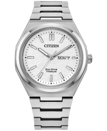 Мужские часы Citizen Zenshin Eco‑Drive 40 мм, супер‑титан, серебристые