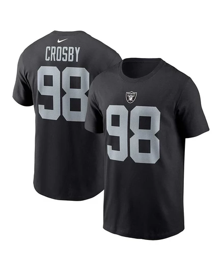 Мужская футболка Nike Maxx Crosby Raiders имя и номер, черная