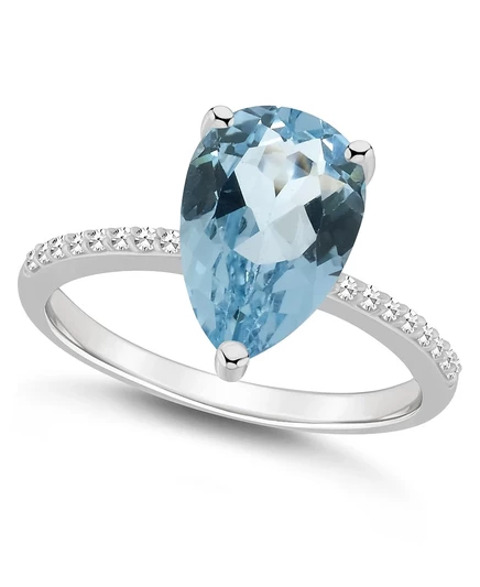 Женское кольцо Macy's с топазом 3,67 ct и бриллиантом, голубое