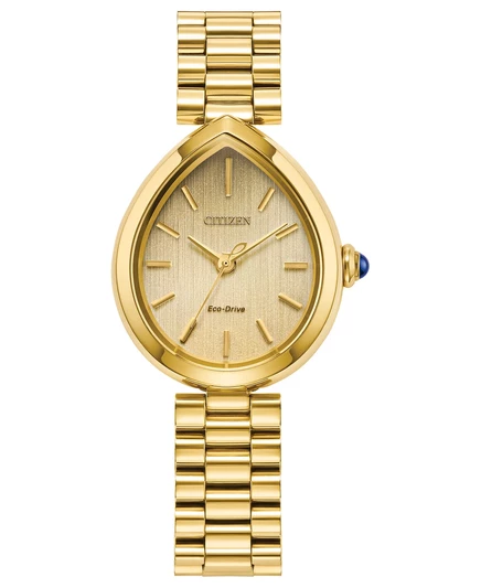 Женские часы Eco-Drive Classic Rainell с золотистым браслетом из нержавеющей стали, 26 мм gold-tone