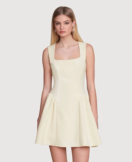 Женское мини-платье Avec Les Filles Sculpted Flounce, желтое