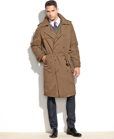 Мужской плащ London Fog Classic Fit с поясом, бежевый
