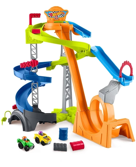 Набор Little People Hot Wheels Spiral Speedway, разноцветный
