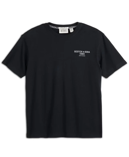 Мужская футболка с круглым вырезом и логотипом SCOTCH & SODA обычного покроя, черная