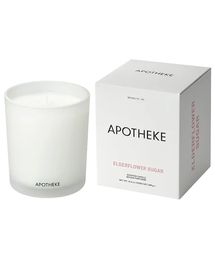 Классическая ароматическая свеча APOTHEKE Elderflower Sugar, 10,5 унций. белый