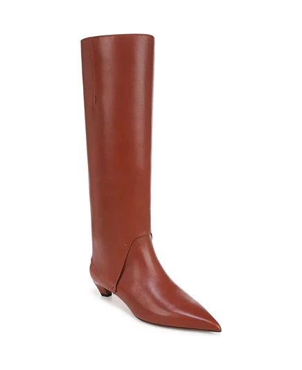 Женские модельные сапоги Martin Kitten на каблуке Franco Sarto с острым носком до колен acorn brown leather