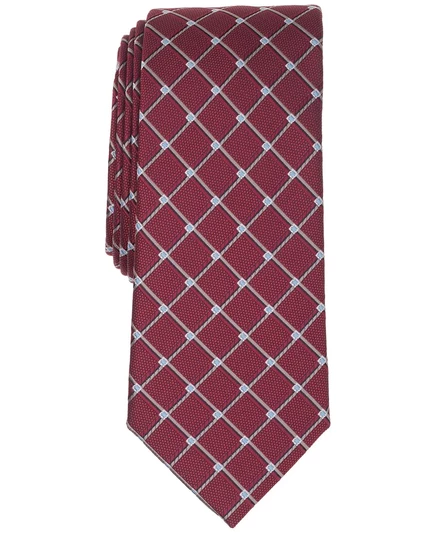 Узкий галстук Alfani Men's Banks с геометрическим рисунком, эксклюзивный красный Macy's