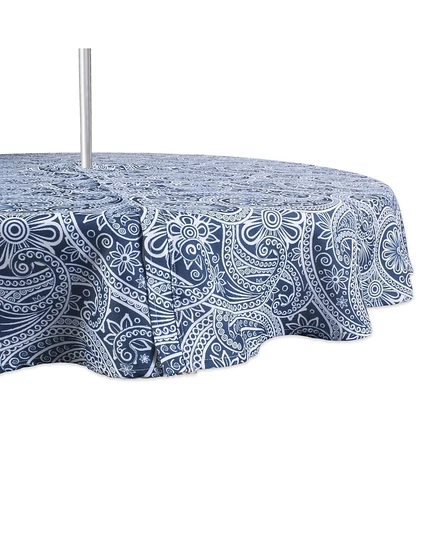 Круглая скатерть Design Imports 152 см с молнией, синяя