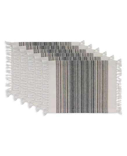 Design Imports Fringed Stripe Placemats, 13