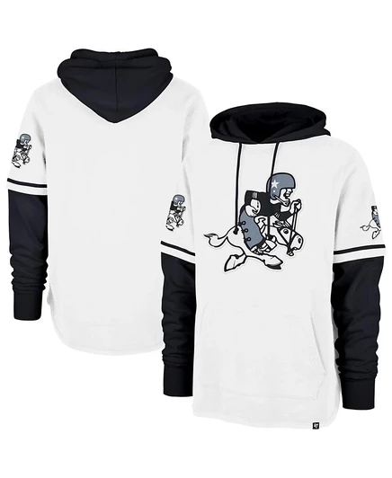 Мужская худи-пуловер '47 Brand Dallas Cowboys Throwback, бело-черная