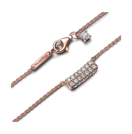 Двухрядное колье Pandora Timeless из розового золота 14 Карат с покрытием из кубического циркония, украшенное колье Collier rose gold