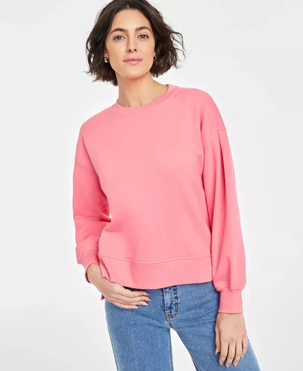  Женская толстовка в рубчик с круглым вырезом, созданная для Macy's  strawberry ice