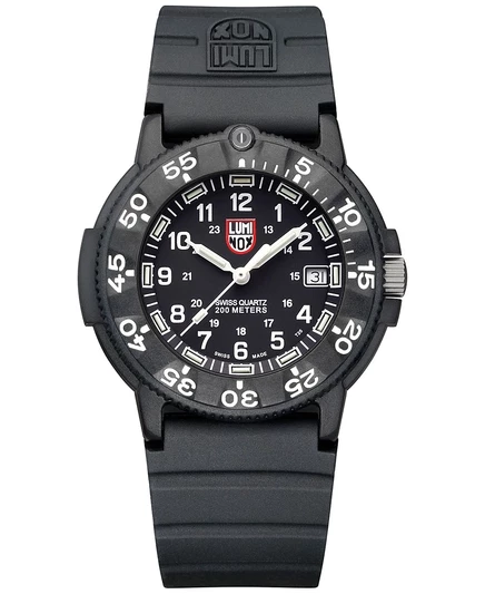 Мужские швейцарские оригинальные часы Luminox серии Navy Seal EVO Military Dive с черным каучуковым ремешком 43 мм белого цвета