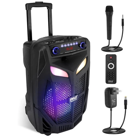 Портативная колонка Pyle 12″ 800 Вт с Bluetooth и микрофоном, черная