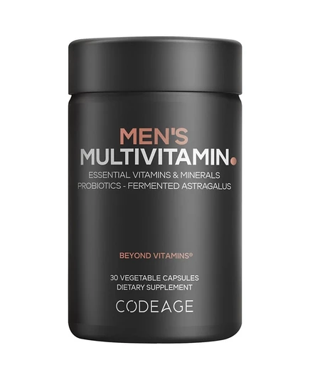 Codeage Men's Multivitamin - Витамины для мужчин на каждый день, содержащие витамины А, С, D3, Е, В12, магний, Цинк, Хром, пробиотики, Астрагал, 30 цветных капсул.