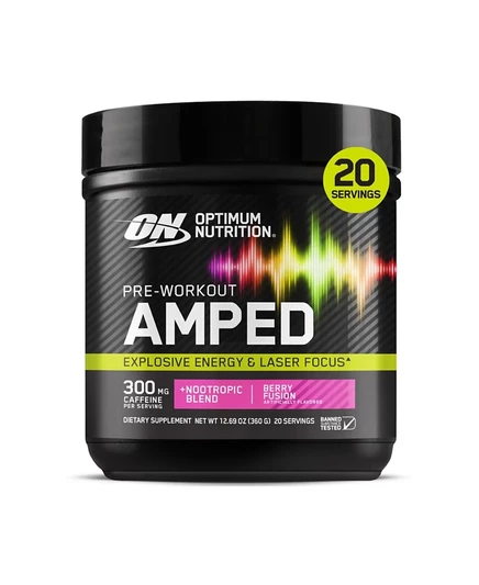 Предтреник Optimum Nutrition Amped, 20 порций, белый