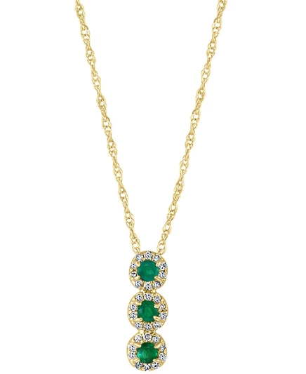 Женское колье LALI Jewels, изумруд, бриллиант, желтое золото
