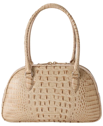 Женская сумка Brahmin Angie Alden Road средняя кожаная, бежевая