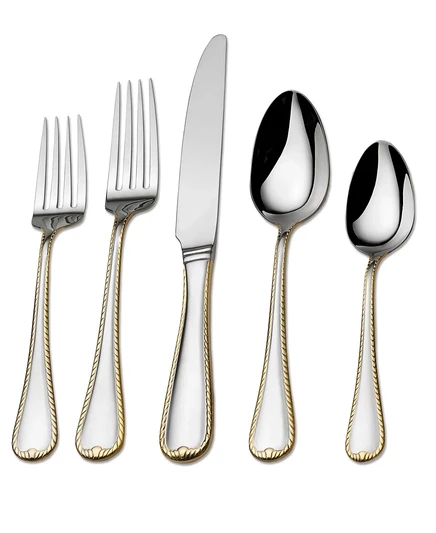 Столовые приборы Mikasa Cameo Gold 65 предметов, золотые
