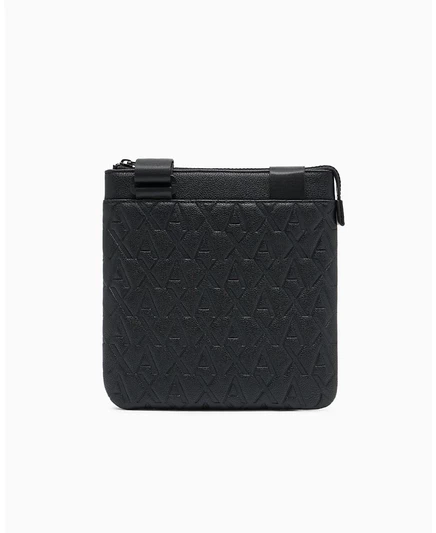 Мужская сумка через плечо с логотипом A|X Armani Exchange, выполненная в тон, черная