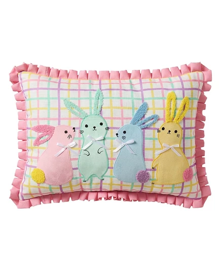 Декоративная подушка Hallmark Bunny BFFs двусторонняя 36×51 см, разноцветная