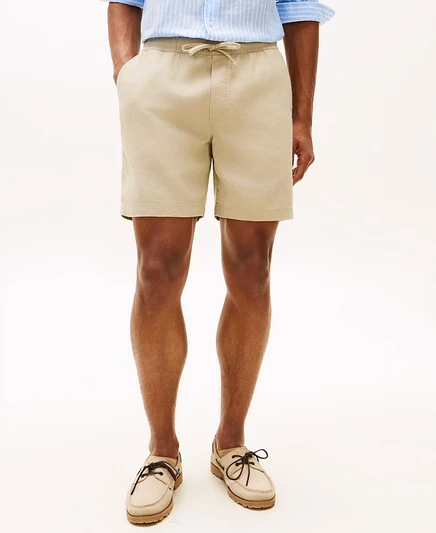Мужские шорты Tommy Hilfiger Dover 8″ льняные, бежевые