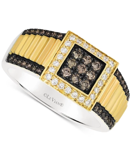 Мужское кольцо Le Vian Chocolatier, 0,5 ct, комбинированные бриллианты, 14k/серебро