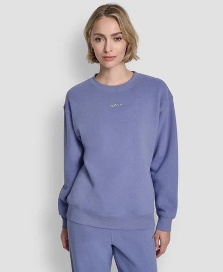 Женский свитшот DKNY Sport с металлическим логотипом, синий