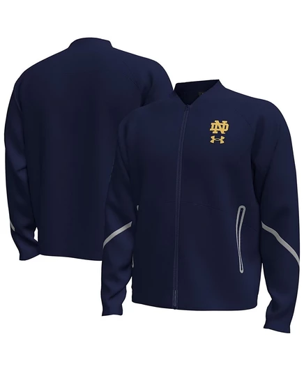 Мужская бомбер-куртка Under Armour Notre Dame, темно-синяя