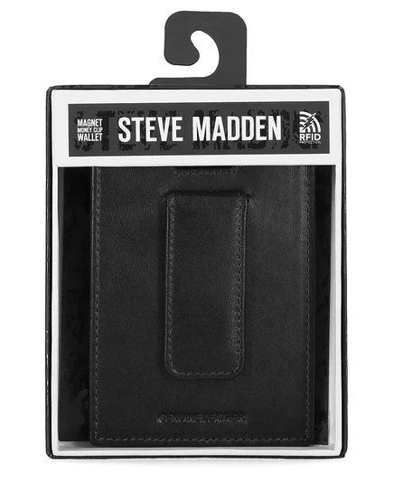 Мужской кошелек Steve Madden с передним карманом на магните в стиле антиквариата, черный