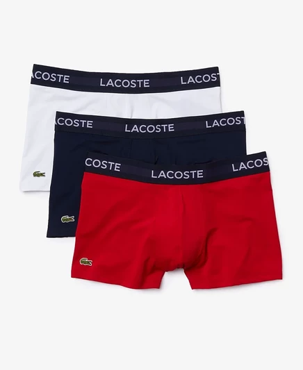 Мужские трусы‑боксеры Lacoste 3 шт. микрофибра, разноцветные