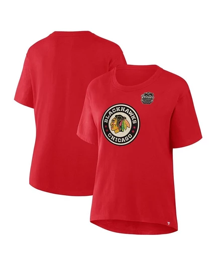 Женская футболка Fanatics Chicago Blackhawks 2025, красная