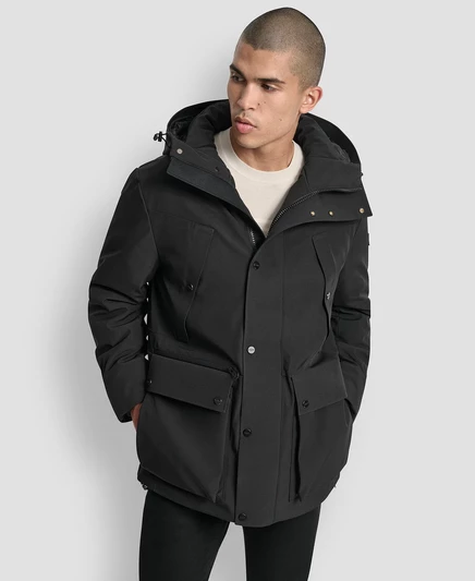 Мужская парка DKNY Urban с капюшоном, черная