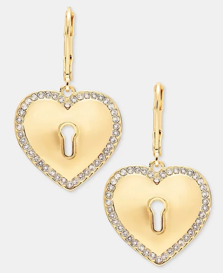 Серьги-подвески Karl Lagerfeld Paris с замком-сердцем, белые