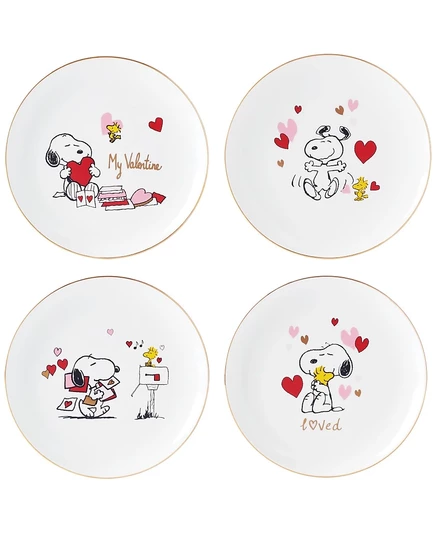 Набор декоративных тарелок Lenox Snoopy ко Дню святого Валентина, белые