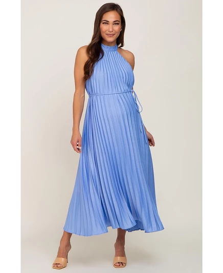 Женское платье для беременных PinkBlush Pleated Halter, синее
