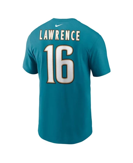 Мужская футболка Nike с именем и номером игрока Trevor Lawrence Jacksonville Jaguars от Nike teal