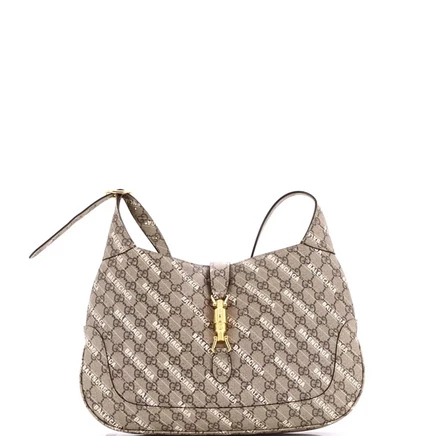 Женская сумка Pre-Owned Gucci x Balenciaga Jackie 1961 Hobo из покрытого канваса, коричневая