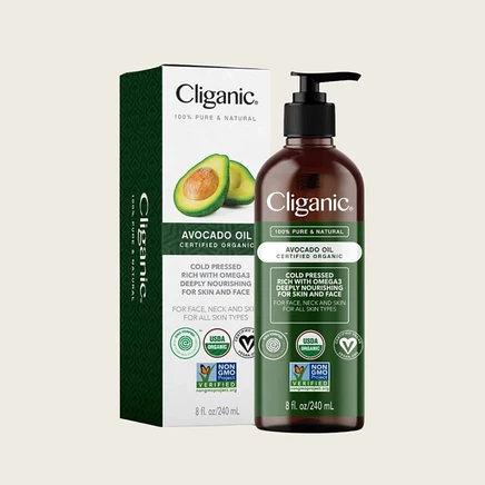 Органическое масло авокадо Cliganic без красителя